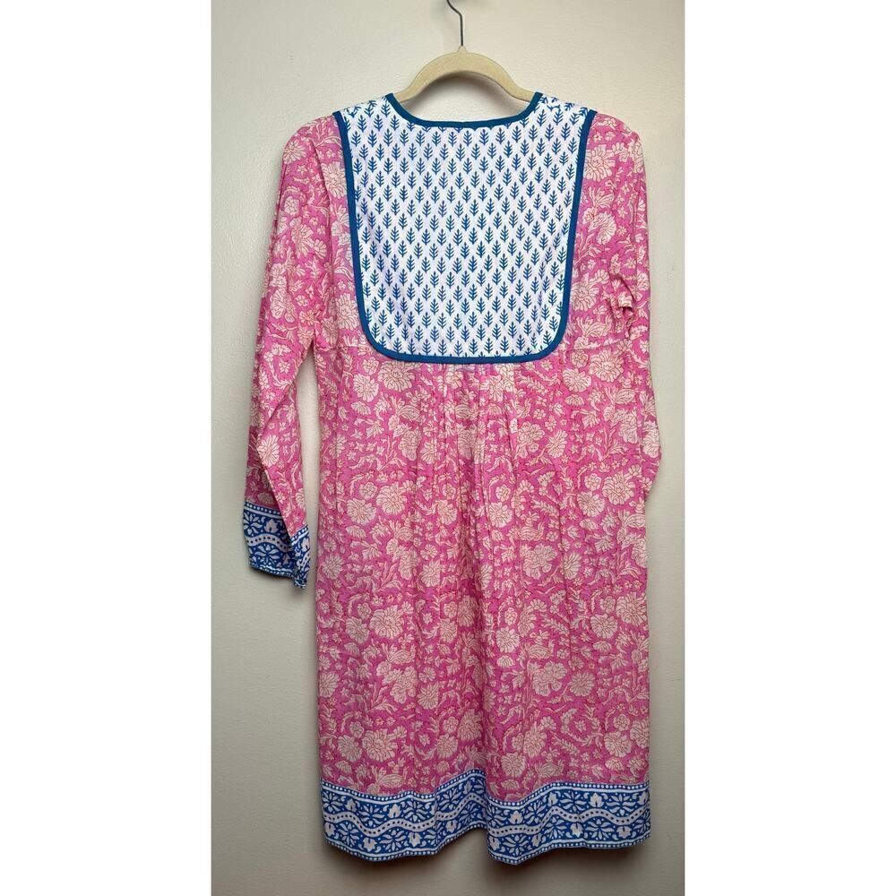 SZ Blockprints Eva Pink Pineapple Jaipur Dress NWT Sz. S - Picture 7 of 9